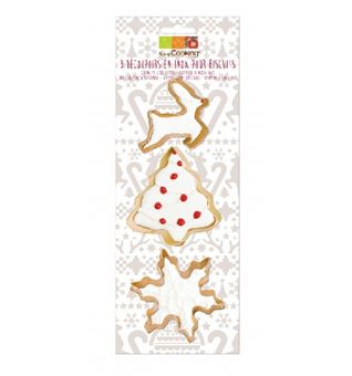 Picture of CHRISTMAS COOKIE CUTTER SET OF 3 SNOWFLAKE, CHRISTMAS TREE